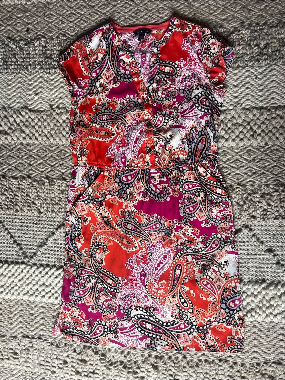Tommy Hilfiger Paisley Mini Dress in Pink & Orange Women’s Medium